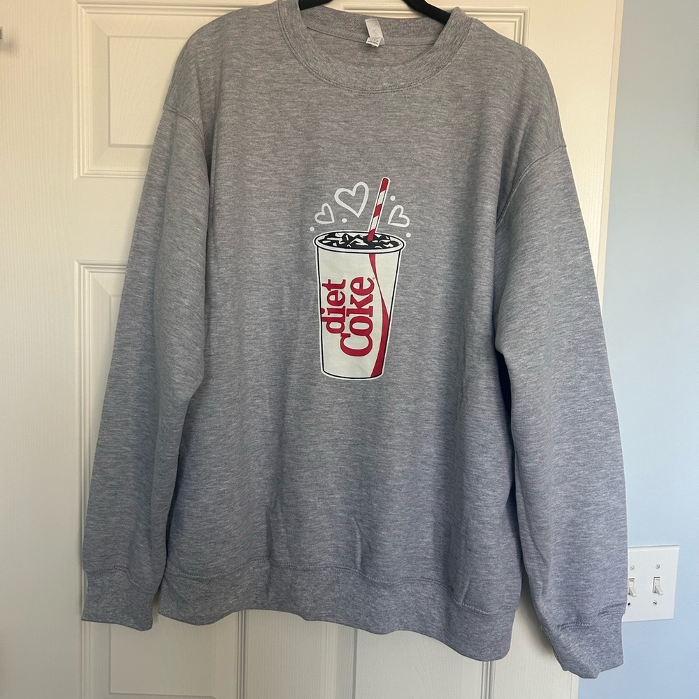 Diet Coke Heather Grey Graphic Crewneck Sweater